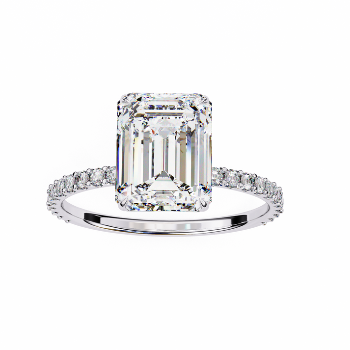 lab grown diamond | moissanite Jewellery 2.56CT Glittering Halo Lab Grown OR Moissanite Ring by Rabbito Jewels