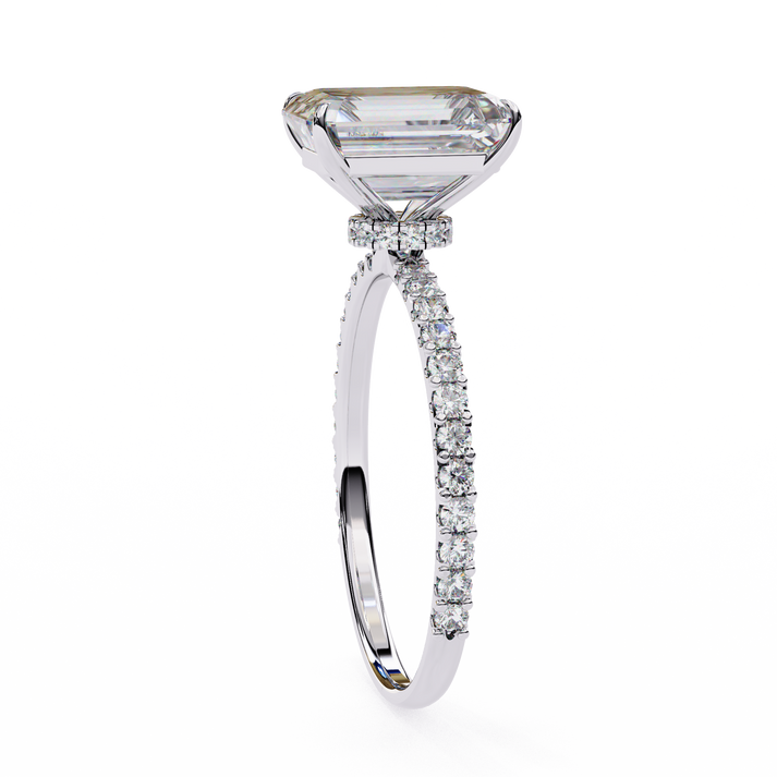lab grown diamond | moissanite Jewellery 2.56CT Glittering Halo Lab Grown OR Moissanite Ring by Rabbito Jewels