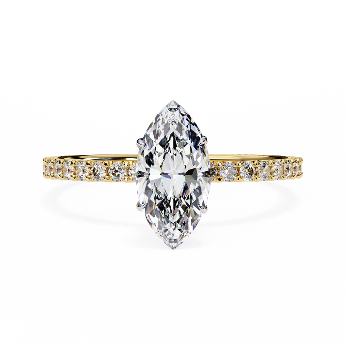 lab grown diamond | moissanite Jewellery Divine Band Lab Grown Diamond OR Moissanite Ring Yellow Gold 14K by Rabbito Jewels