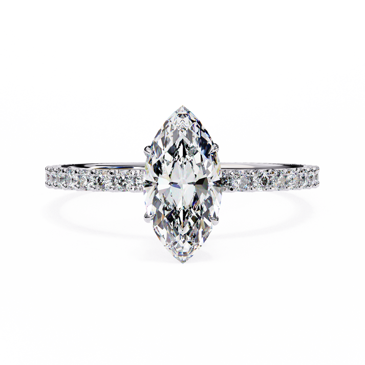 lab grown diamond | moissanite Jewellery Divine Band Lab Grown Diamond OR Moissanite Ring White Gold 18K by Rabbito Jewels