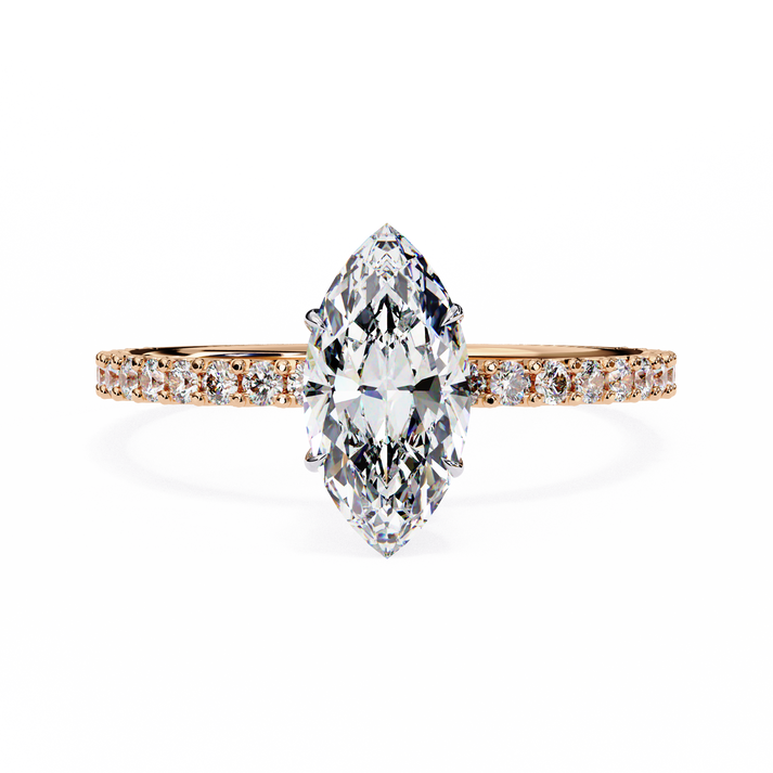 lab grown diamond | moissanite Jewellery Divine Band Lab Grown Diamond OR Moissanite Ring Rose Gold 14K by Rabbito Jewels