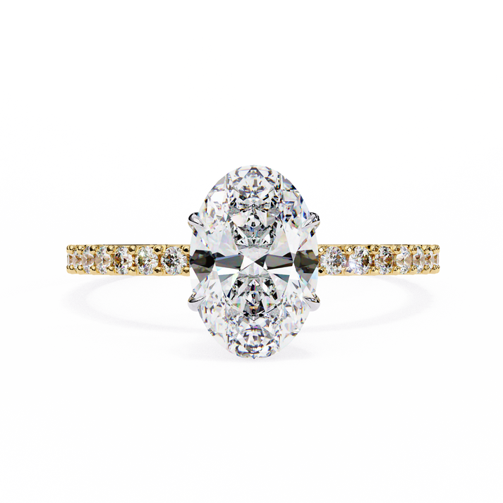 lab grown diamond | moissanite Jewellery 1.20CT Cushion Halo Lab Grown OR Moissanite Ring Yellow Gold 14K by Rabbito Jewels