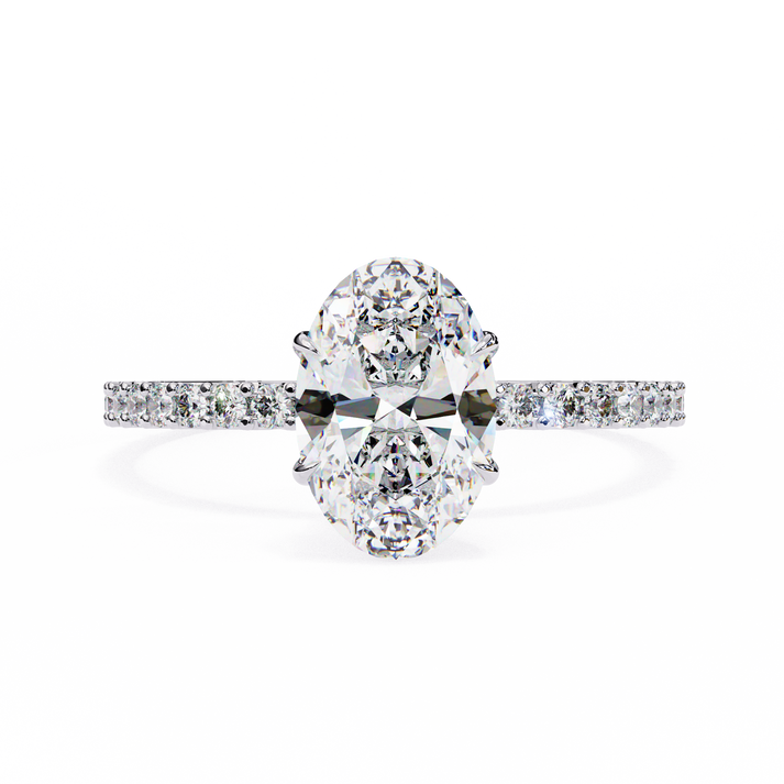 lab grown diamond | moissanite Jewellery 1.20CT Cushion Halo Lab Grown OR Moissanite Ring White Gold 14K by Rabbito Jewels