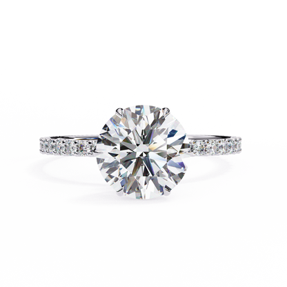 lab grown diamond | moissanite Jewellery Vogue Halo Lab Grown Diamond OR Moissanite Ring White Gold 18K by Rabbito Jewels