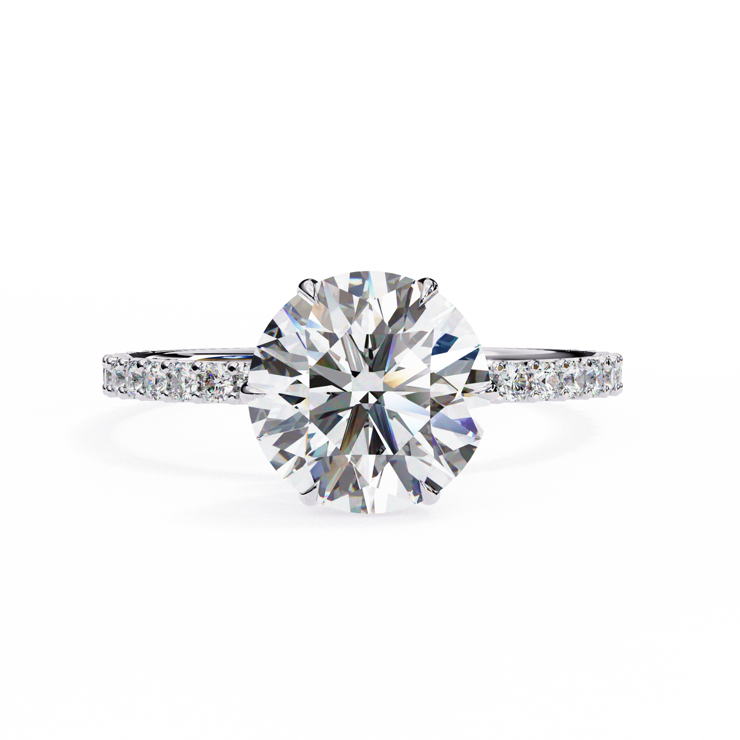 lab grown diamond | moissanite Jewellery Vogue Halo Lab Grown Diamond OR Moissanite Ring White Gold 14K by Rabbito Jewels