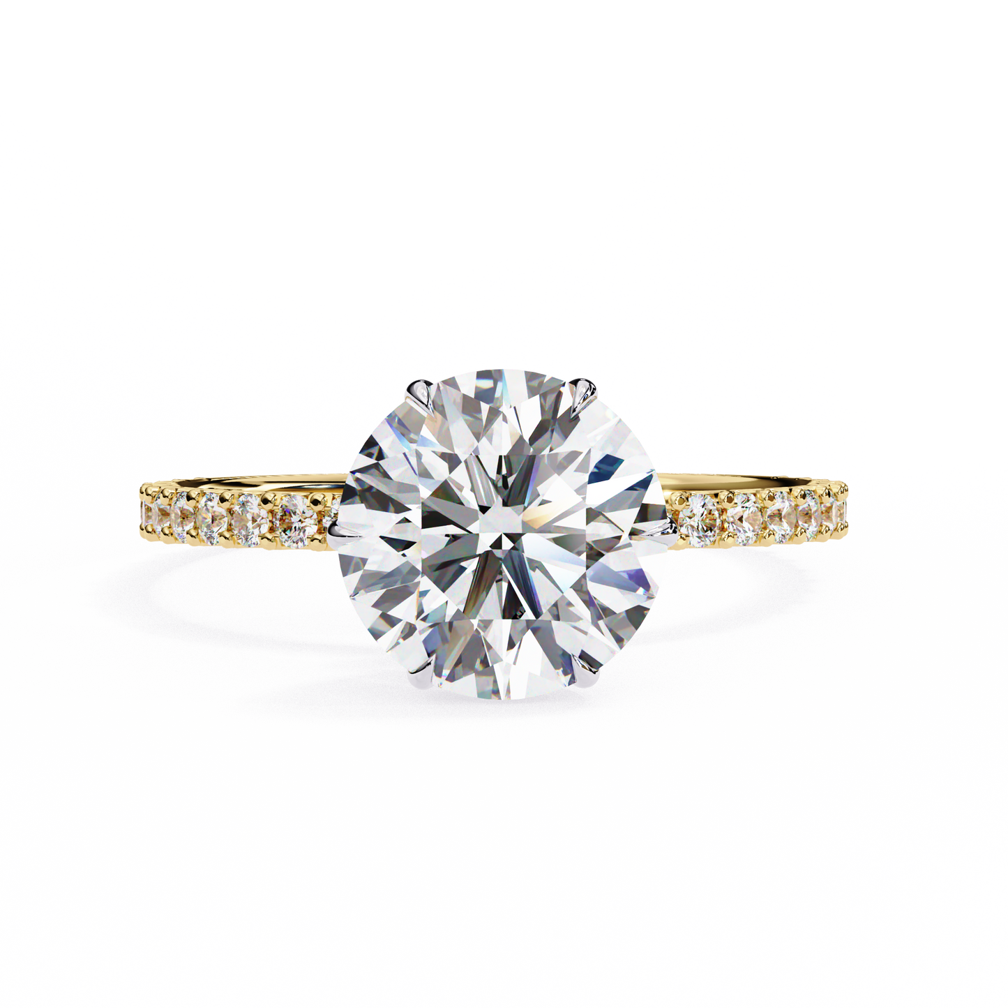 lab grown diamond | moissanite Jewellery Vogue Halo Lab Grown Diamond OR Moissanite Ring Yellow Gold 14K by Rabbito Jewels