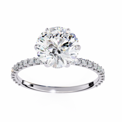 lab grown diamond | moissanite Jewellery Vogue Halo Lab Grown Diamond OR Moissanite Ring by Rabbito Jewels