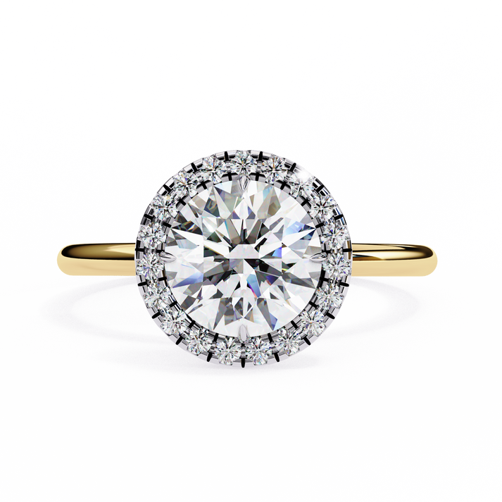 lab grown diamond | moissanite Jewellery Vertex Hola Lab Grown Diamond OR Moissanite Ring Yellow Gold 18K by Rabbito Jewels