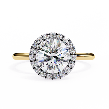 lab grown diamond | moissanite Jewellery Vertex Hola Lab Grown Diamond OR Moissanite Ring Yellow Gold 14K by Rabbito Jewels