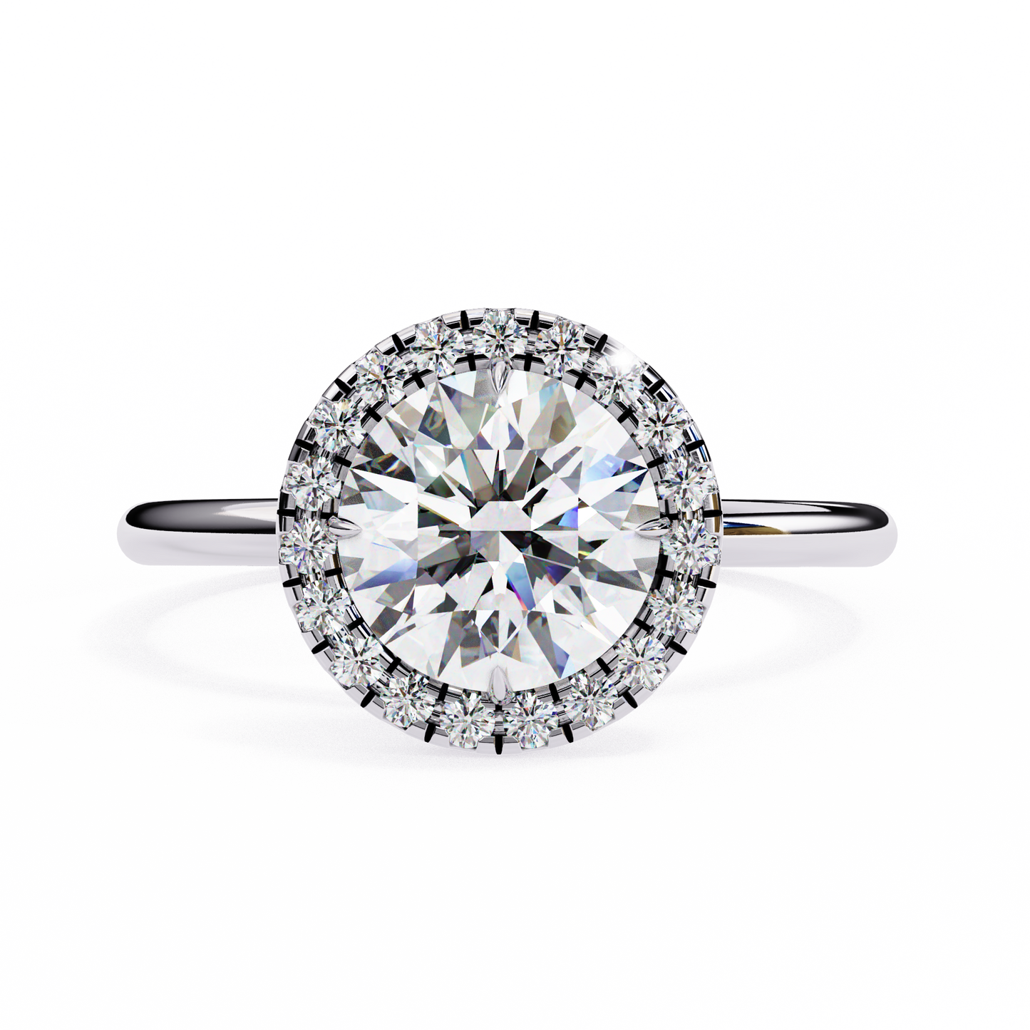 lab grown diamond | moissanite Jewellery Vertex Hola Lab Grown Diamond OR Moissanite Ring White Gold 14K by Rabbito Jewels