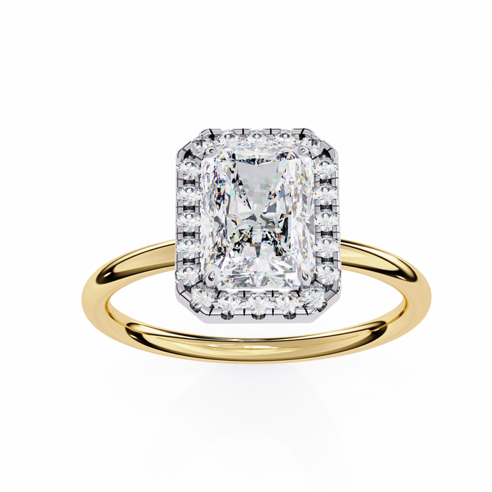 lab grown diamond | moissanite Jewellery Mystic Mirage Halo Lab Grown Diamond OR Moissanite Ring by Rabbito Jewels