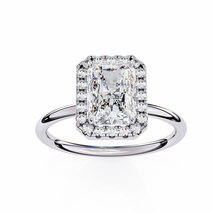 lab grown diamond | moissanite Jewellery Mystic Mirage Halo Lab Grown Diamond OR Moissanite Ring by Rabbito Jewels