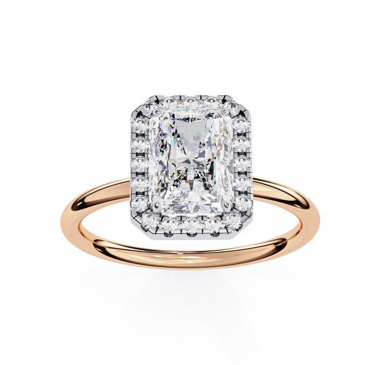 lab grown diamond | moissanite Jewellery Mystic Mirage Halo Lab Grown Diamond OR Moissanite Ring by Rabbito Jewels