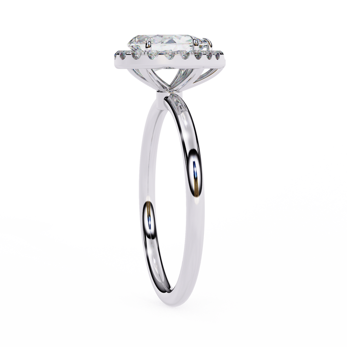 lab grown diamond | moissanite Jewellery 1.20CT Pear Halo Lab Grown Diamond OR Moissanite Ring by Rabbito Jewels