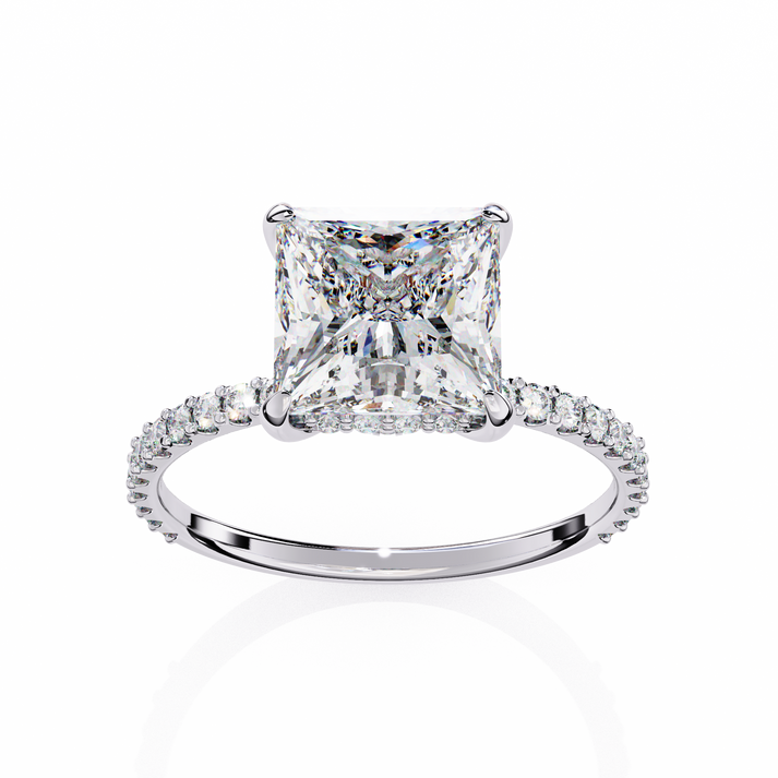 lab grown diamond | moissanite Jewellery Colluding Halo Lab Grown Diamond OR Moissanite Ring by Rabbito Jewels
