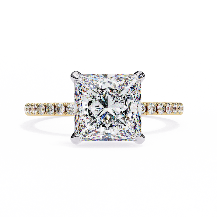 lab grown diamond | moissanite Jewellery Eternity Band Halo Lab Grown Diamond OR Moissanite Ring Yellow Gold 18K by Rabbito Jewels