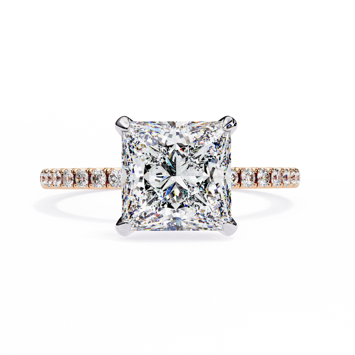 lab grown diamond | moissanite Jewellery Eternity Band Halo Lab Grown Diamond OR Moissanite Ring Rose Gold 18K by Rabbito Jewels
