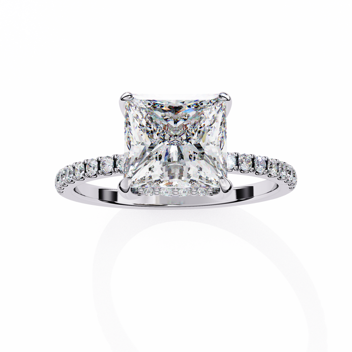 lab grown diamond | moissanite Jewellery Eternity Band Halo Lab Grown Diamond OR Moissanite Ring by Rabbito Jewels