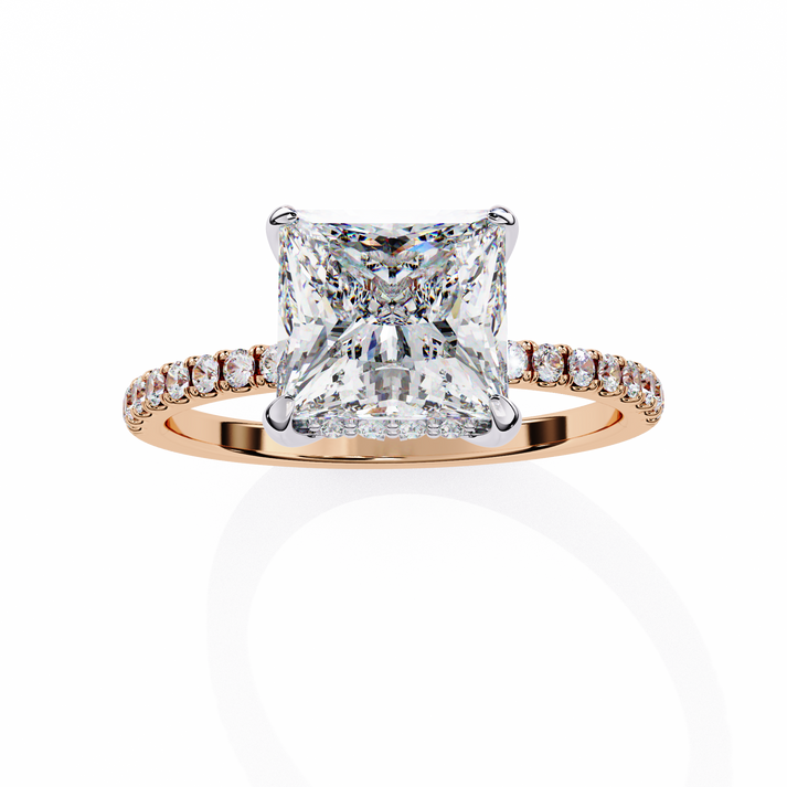lab grown diamond | moissanite Jewellery Eternity Band Halo Lab Grown Diamond OR Moissanite Ring by Rabbito Jewels