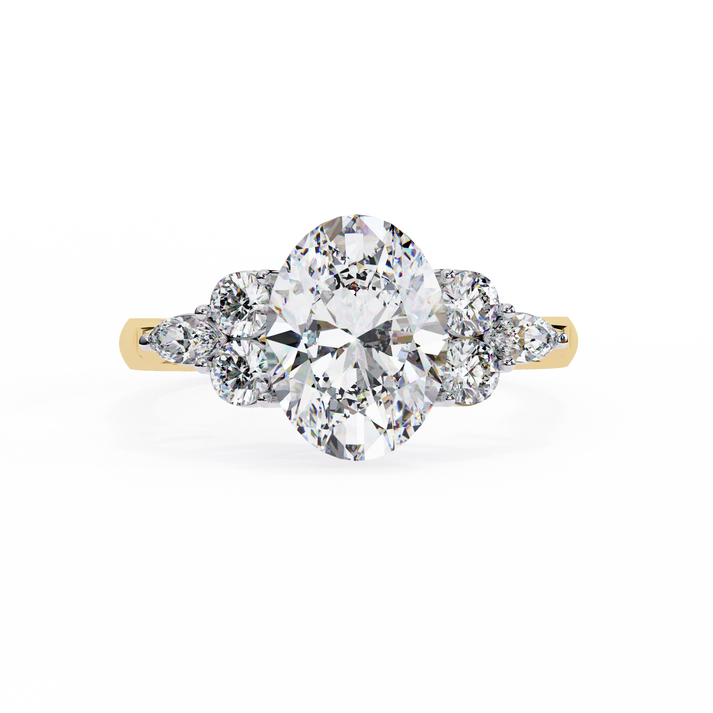 lab grown diamond | moissanite Jewellery Studded Lab Grown Diamond OR Moissanite Ring Yellow Gold 18K by Rabbito Jewels
