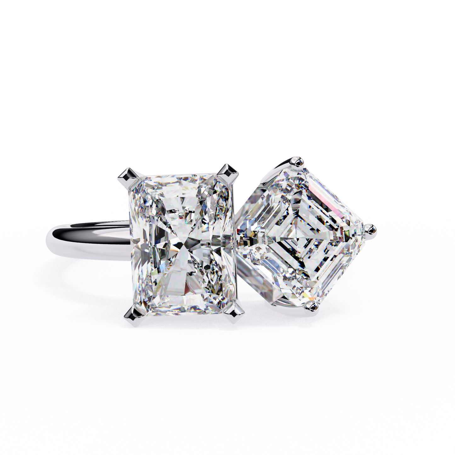 lab grown diamond | moissanite Jewellery Squared Toi Moi Lab Grown Diamond OR Moissanite Ring White Gold 14K by Rabbito Jewels