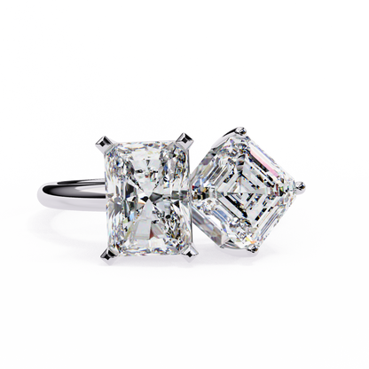 lab grown diamond | moissanite Jewellery Squared Toi Moi Lab Grown Diamond OR Moissanite Ring White Gold 14K by Rabbito Jewels