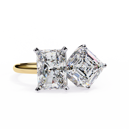 lab grown diamond | moissanite Jewellery Squared Toi Moi Lab Grown Diamond OR Moissanite Ring Yellow Gold 14K by Rabbito Jewels