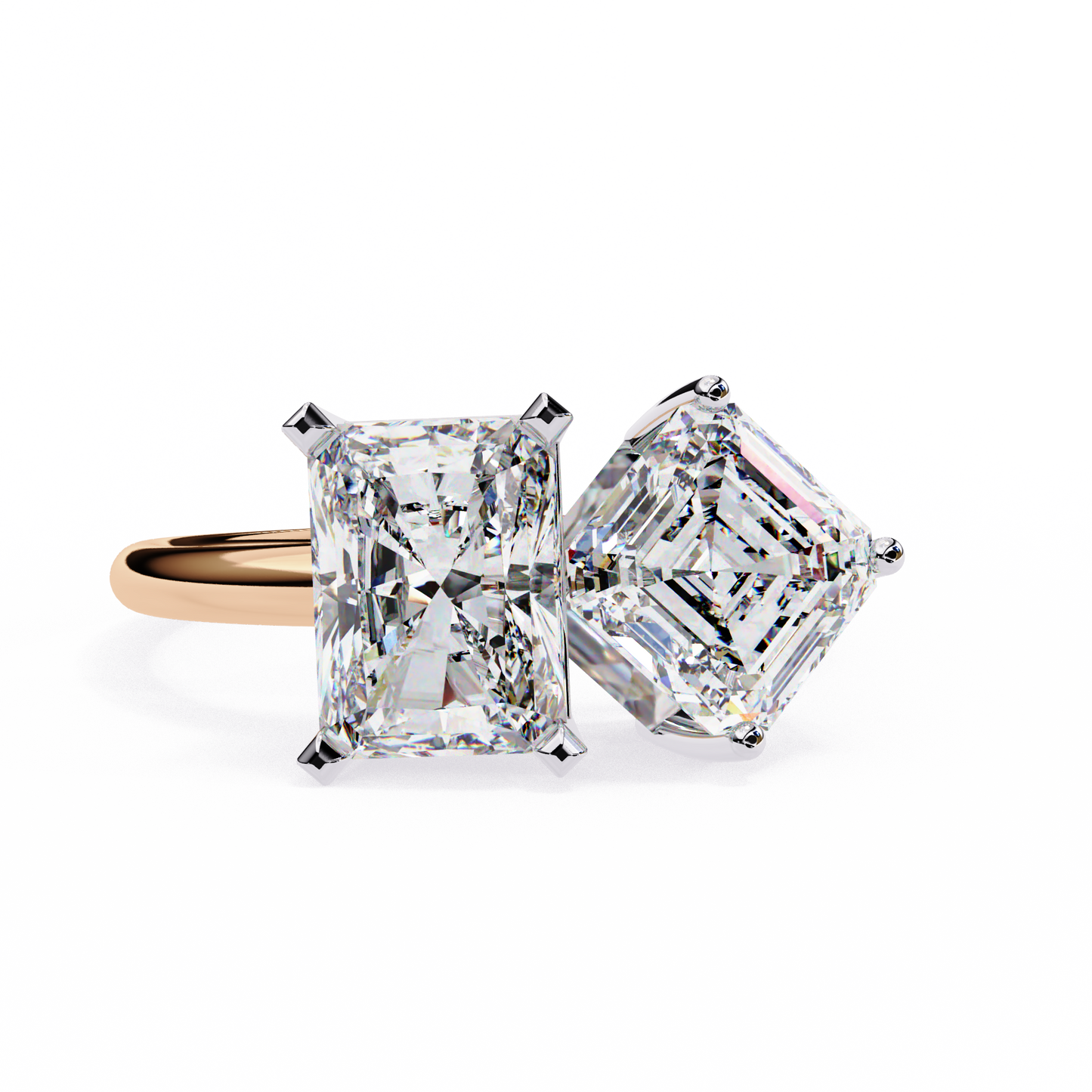 lab grown diamond | moissanite Jewellery Squared Toi Moi Lab Grown Diamond OR Moissanite Ring Rose Gold 14K by Rabbito Jewels