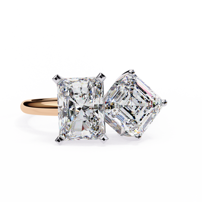 lab grown diamond | moissanite Jewellery Squared Toi Moi Lab Grown Diamond OR Moissanite Ring Rose Gold 14K by Rabbito Jewels