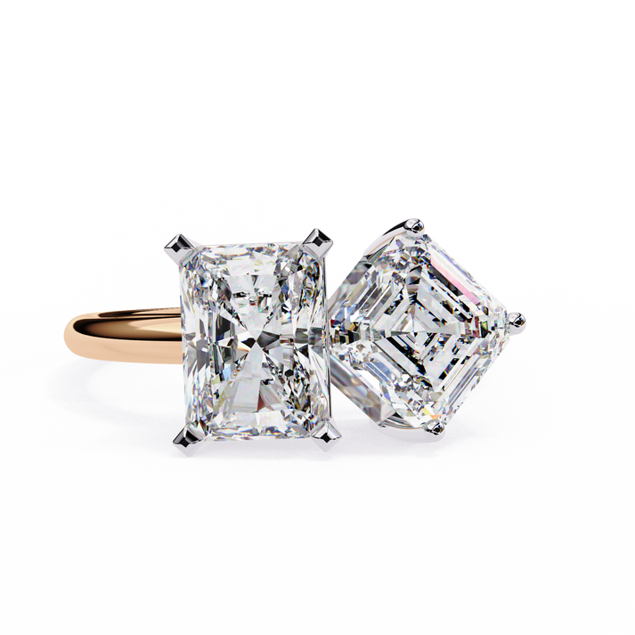 lab grown diamond | moissanite Jewellery Squared Toi Moi Lab Grown Diamond OR Moissanite Ring Rose Gold 14K by Rabbito Jewels