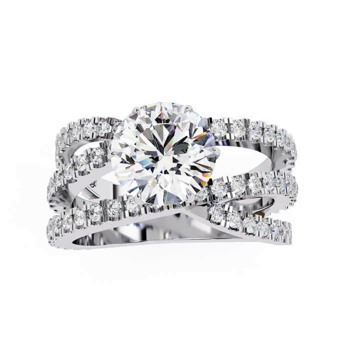 lab grown diamond | moissanite Jewellery Modern Crest Lab Grown Diamond OR Moissanite Ring by Rabbito Jewels