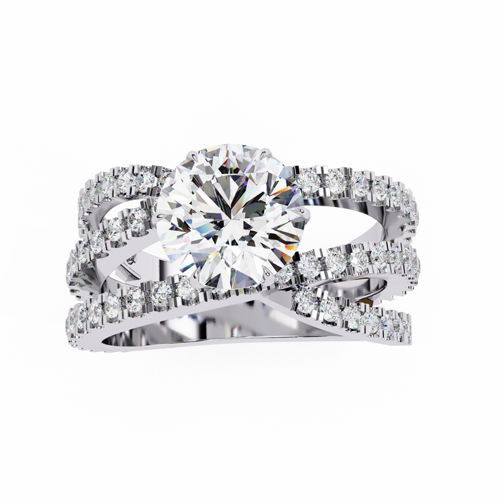 lab grown diamond | moissanite Jewellery Modern Crest Lab Grown Diamond OR Moissanite Ring by Rabbito Jewels