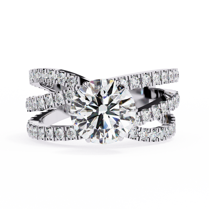 lab grown diamond | moissanite Jewellery Modern Crest Lab Grown Diamond OR Moissanite Ring White Gold 14K by Rabbito Jewels