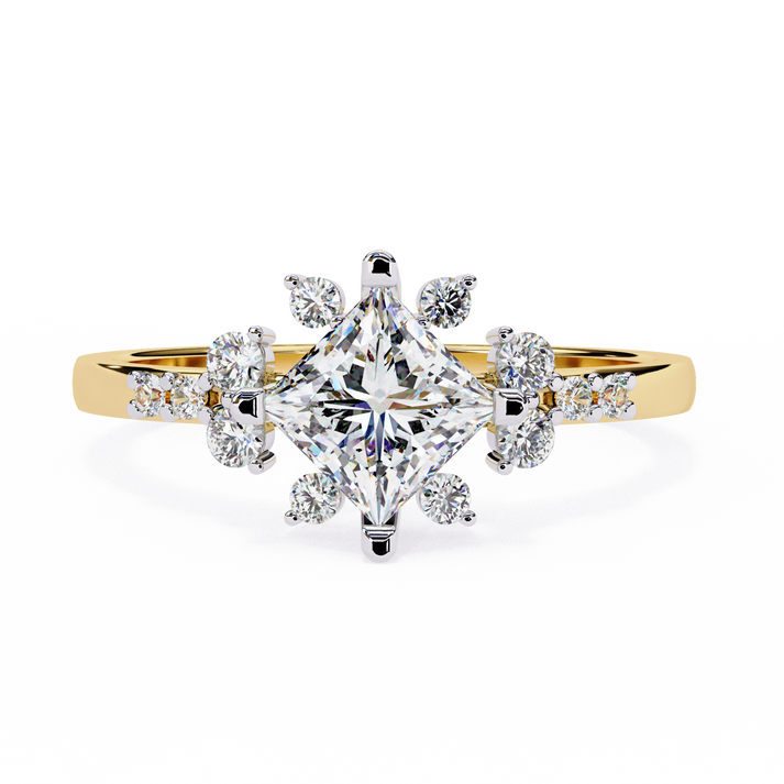 lab grown diamond | moissanite Jewellery Baritone Lab Grown Diamond OR Moissanite Ring Yellow Gold 14K by Rabbito Jewels