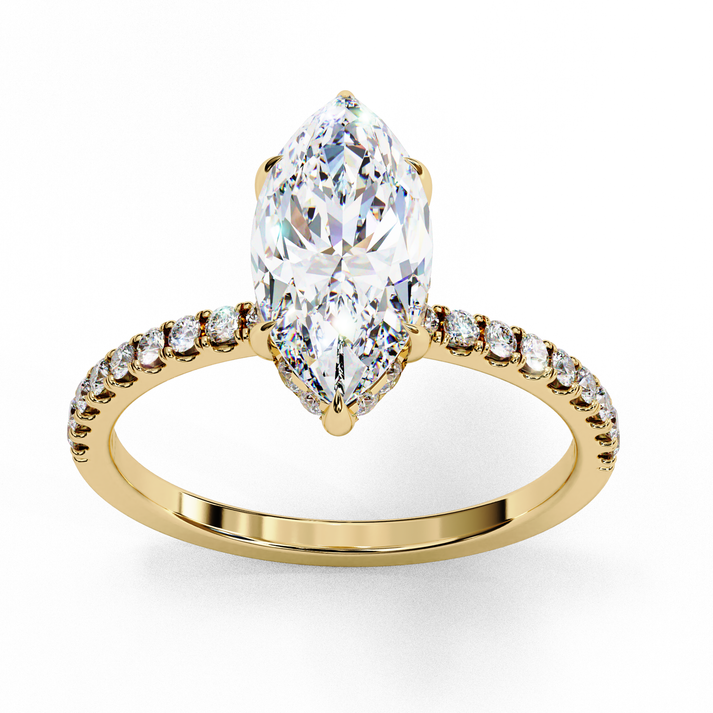 lab grown diamond | moissanite Jewellery Prong Ton Halo Lab Grown Diamond OR Moissanite Ring by Rabbito Jewels