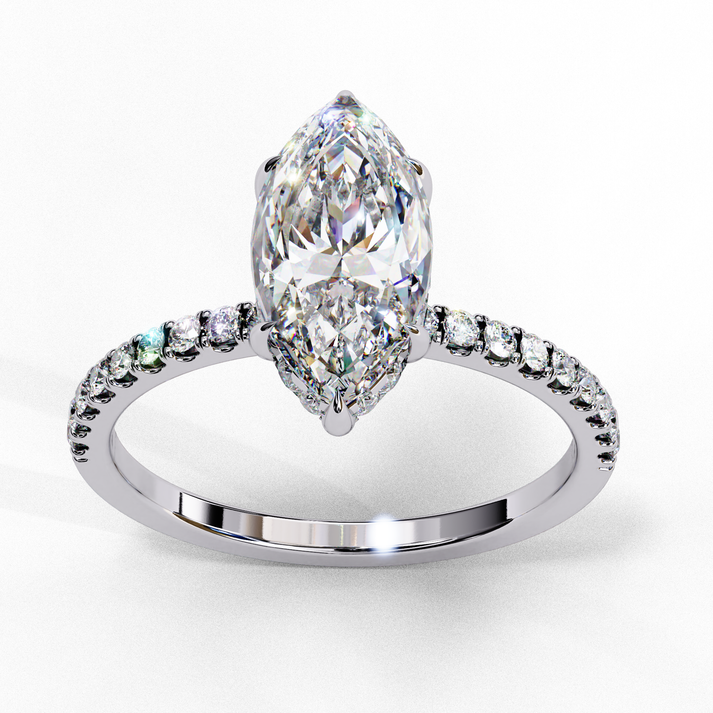 lab grown diamond | moissanite Jewellery Prong Ton Halo Lab Grown Diamond OR Moissanite Ring by Rabbito Jewels