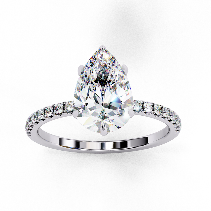 lab grown diamond | moissanite Jewellery Paradise Pear Halo Lab Grown Diamond OR Moissanite Ring by Rabbito Jewels