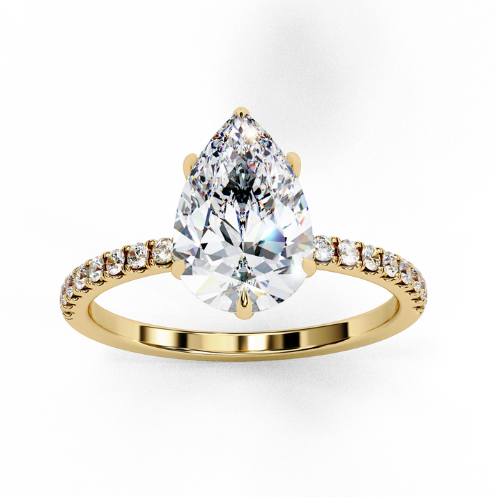 lab grown diamond | moissanite Jewellery Paradise Pear Halo Lab Grown Diamond OR Moissanite Ring by Rabbito Jewels