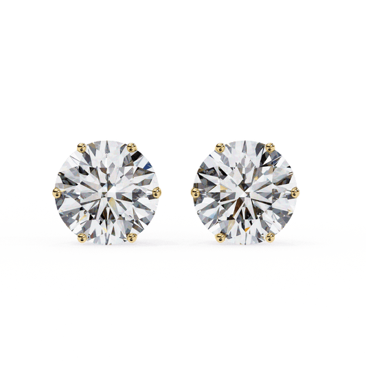 Velvet Glow Earrings Yellow Gold 18K lab grown diamond and moissanite diamond by Rabbito Jewels