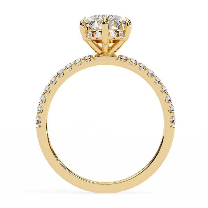 lab grown diamond | moissanite Jewellery Paradise Pear Halo Lab Grown Diamond OR Moissanite Ring by Rabbito Jewels