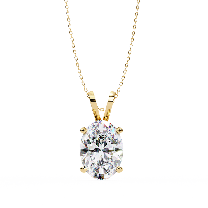 lab grown diamond | moissanite Jewellery Kiara 2.48CT Oval Lab Grown Diamond OR Moissanite Pendant Yellow Gold 18K by Rabbito Jewels
