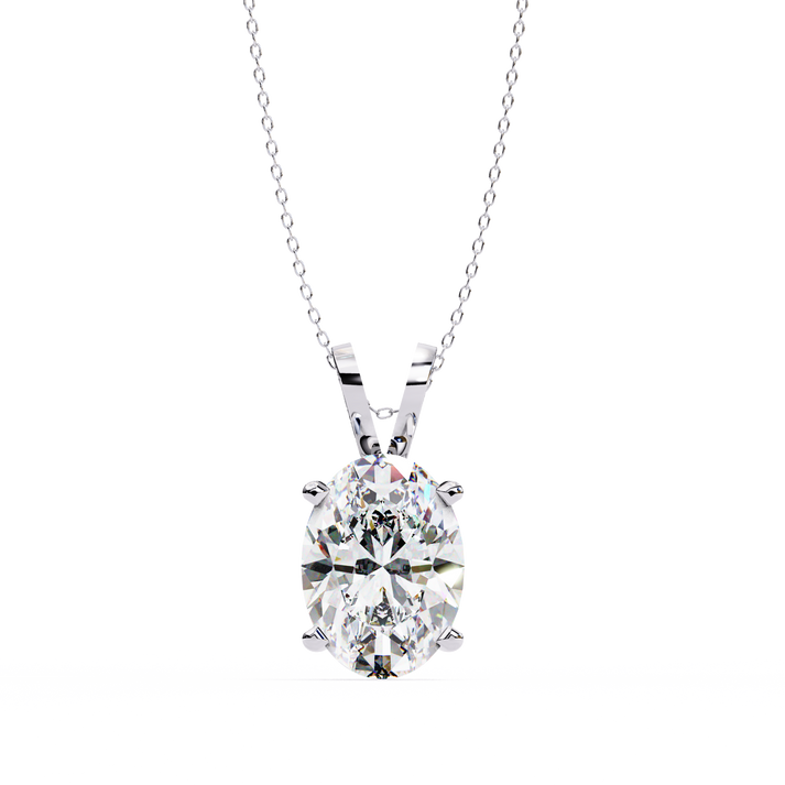 lab grown diamond | moissanite Jewellery Kiara 2.48CT Oval Lab Grown Diamond OR Moissanite Pendant White Gold 18K by Rabbito Jewels