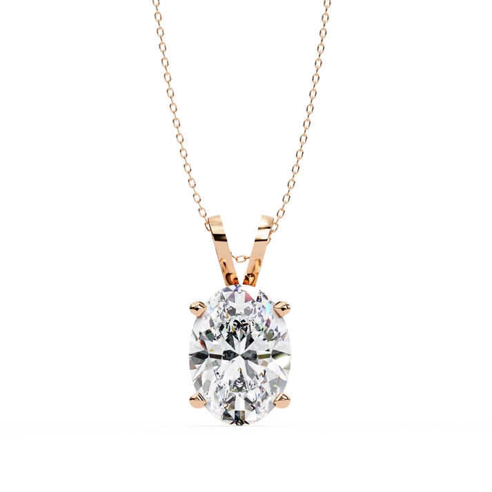 lab grown diamond | moissanite Jewellery Kiara 2.48CT Oval Lab Grown Diamond OR Moissanite Pendant by Rabbito Jewels