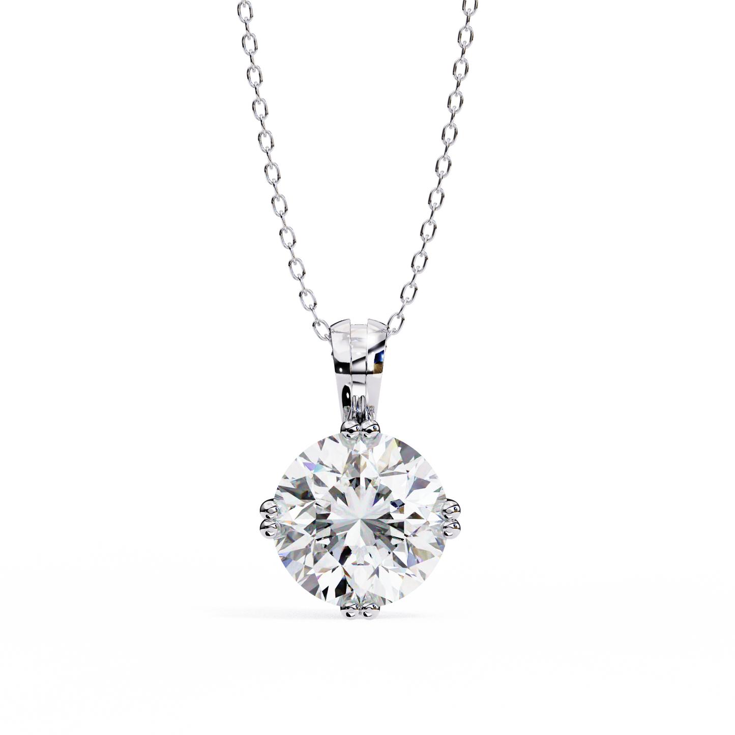 lab grown diamond | moissanite Jewellery Vesta Lab Grown Diamond OR Moissanite Pendant White Gold 18K by Rabbito Jewels