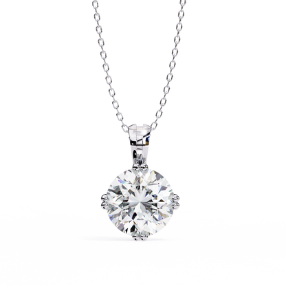 lab grown diamond | moissanite Jewellery Vesta Lab Grown Diamond OR Moissanite Pendant White Gold 18K by Rabbito Jewels