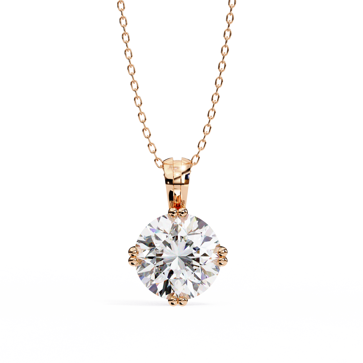 lab grown diamond | moissanite Jewellery Vesta Lab Grown Diamond OR Moissanite Pendant Rose Gold 18K by Rabbito Jewels