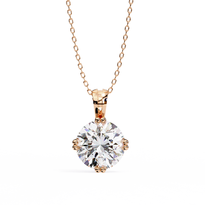 lab grown diamond | moissanite Jewellery Vesta Lab Grown Diamond OR Moissanite Pendant Rose Gold 18K by Rabbito Jewels