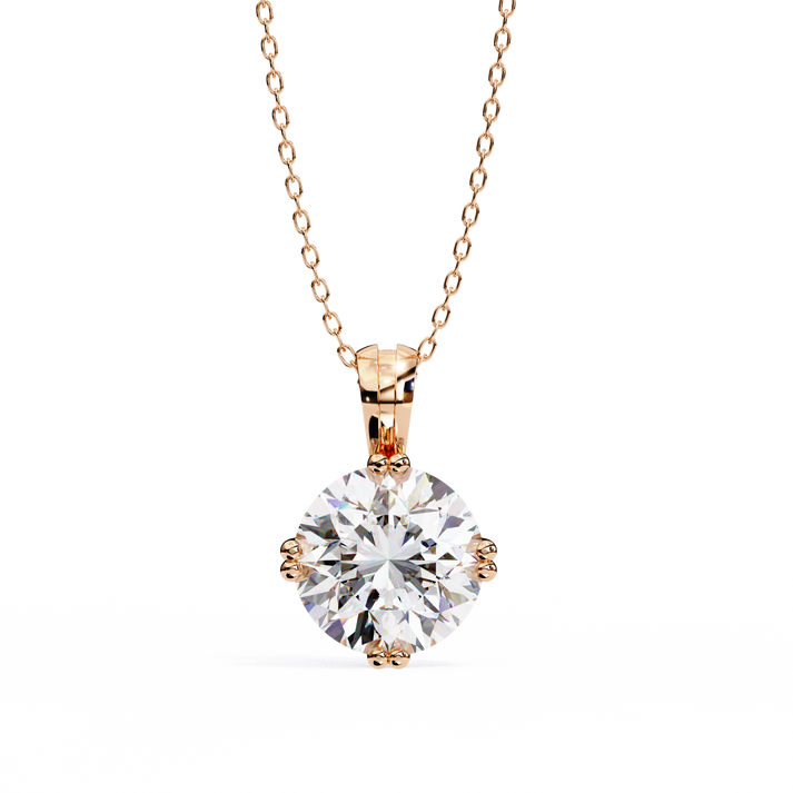 lab grown diamond | moissanite Jewellery Vesta Lab Grown Diamond OR Moissanite Pendant Rose Gold 14K by Rabbito Jewels