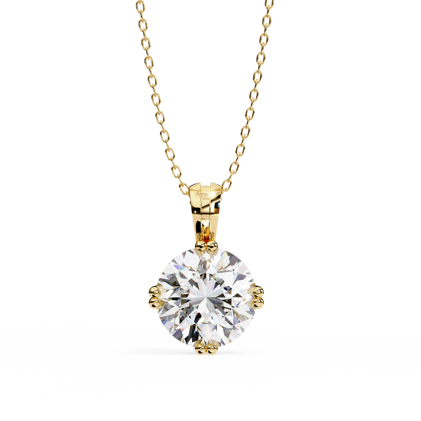 lab grown diamond | moissanite Jewellery Vesta Lab Grown Diamond OR Moissanite Pendant Yellow Gold 18K by Rabbito Jewels