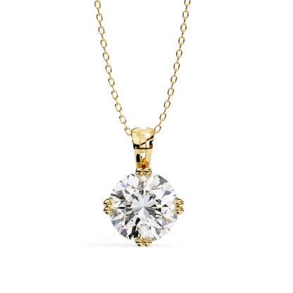 lab grown diamond | moissanite Jewellery Vesta Lab Grown Diamond OR Moissanite Pendant Yellow Gold 14K by Rabbito Jewels